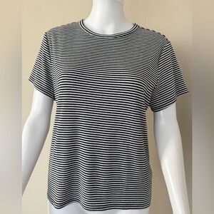 Madewell Black and White Striped Short Sleeve Tee